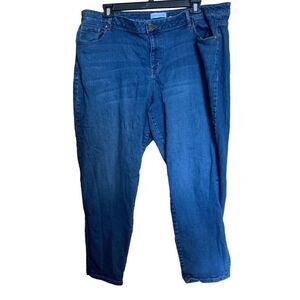 Lane Bryant Womens Plus Size 24 Blue Stretch Low Rise Boyfrined Jeans
